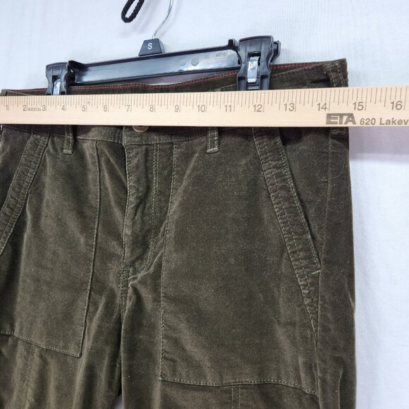 Anthropologie Micro Corduroy Pants Size 27 High Rise Skinny Pockets Green - Picture 5 of 14